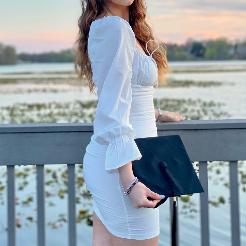 White Bardot dress